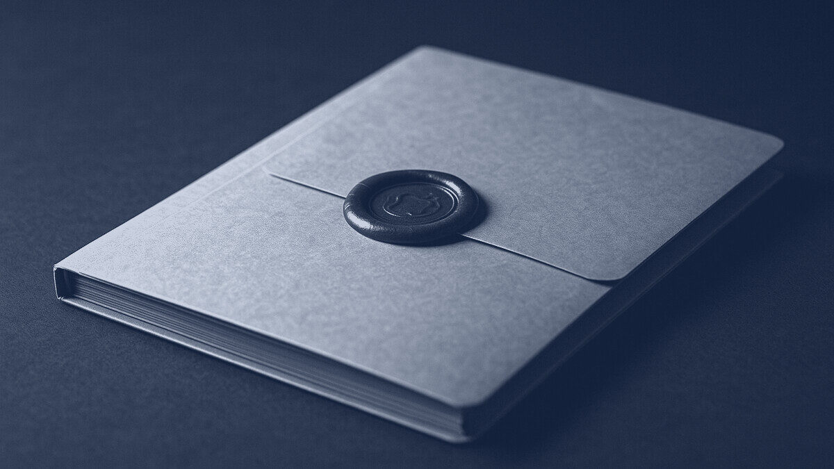 A closed case file sealed with wax